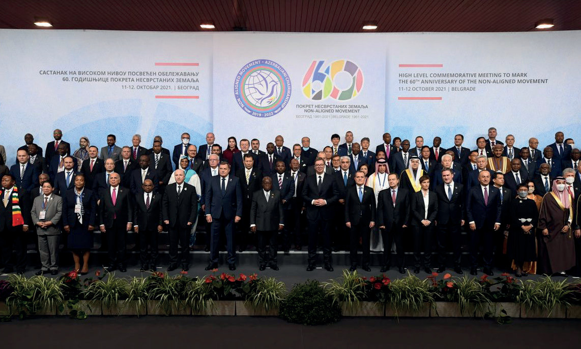 60. Yıldönümü’nde Bağlantısızlar Hareketinin Yüksek Düzeyli Toplantısı 11-12 Ekim 2021’de Belgrad’da yapıldı (Fotoğraf: Sırbistan Dışişleri Bakanlığı, 2021).