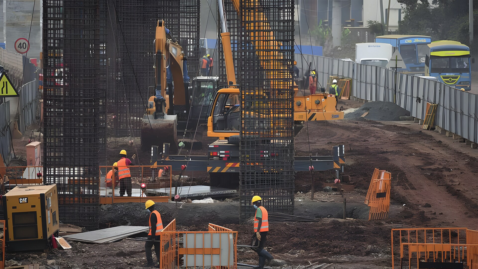 Çinli şirket China Road and Bridge Corporation (CRBC) tarafından yapılan Nairobi Otoyolu inşaat sahası, Kenya 10 Şubat 2021 (Fotoğraf: CGTN, 2021).