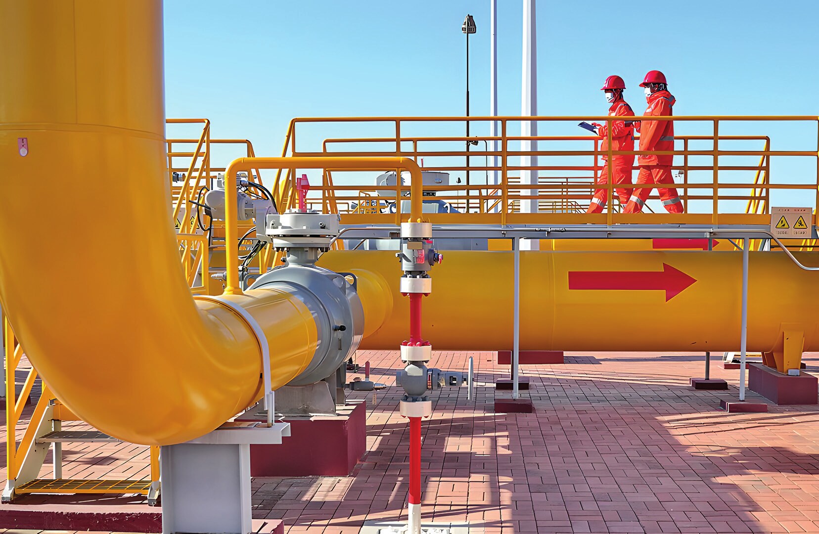 Kasım 2022, Çin'in kuzeyindeki Hebei Eyaleti, Qinhuangdao'daki Çin-Rusya doğu rotası doğal gaz boru hattında denetim çalışmaları yapılırken (Fotoğraf: CGTN, 2022).