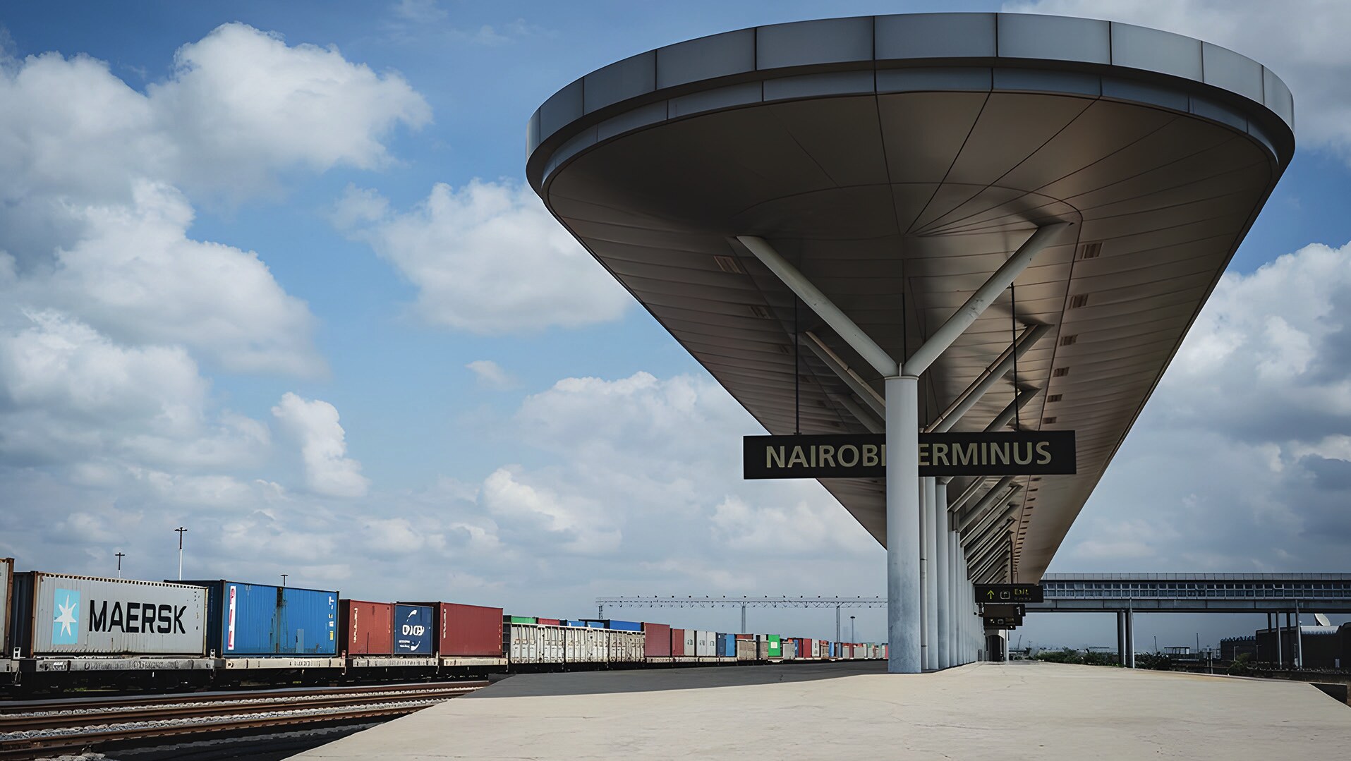 Mayıs 2023, Kenya'nın Nairobi kentindeki Mombasa-Nairobi Demiryolunun bir platformu. Bu demiryolu hattı Çin-Afrika işbirliğinin önemli göstergelerinden biri haline gelmiştir (Fotoğraf: Xinhua/Wang Guansen, 2023).