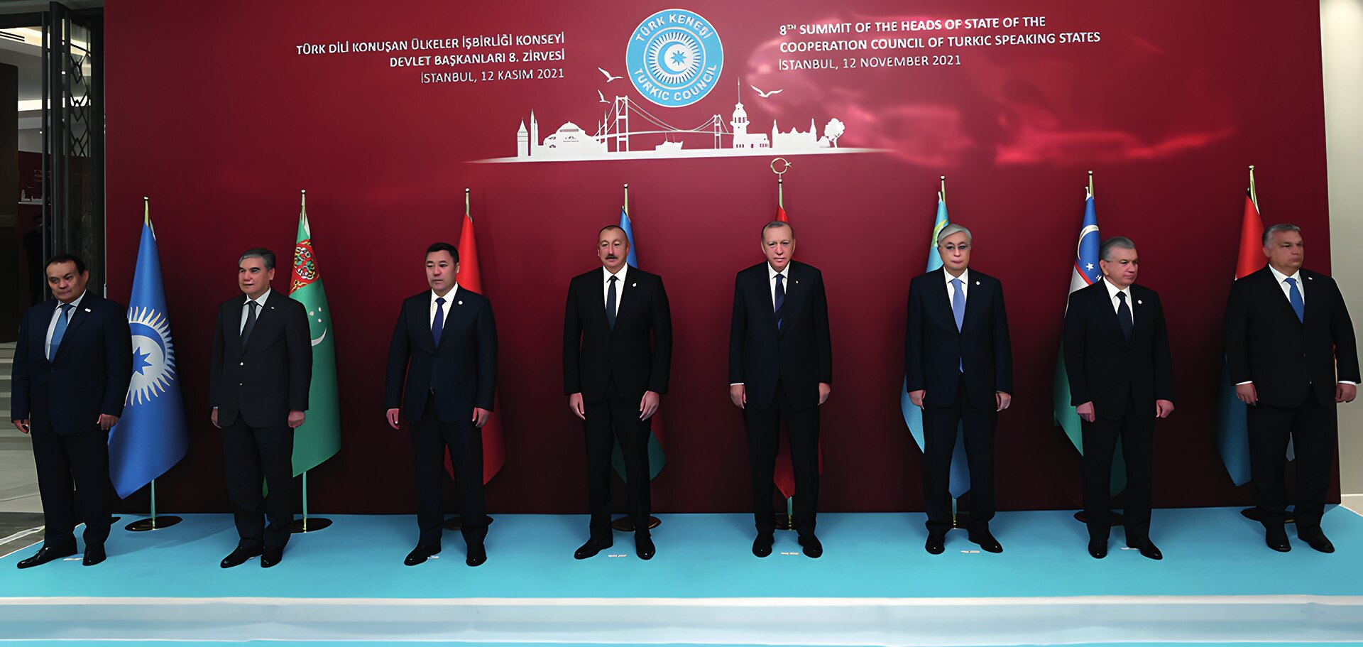 Türk Konseyi zirvesinde Türk Dünyası Coğrafyası ile Türk Edebiyatı üzerine kapsamlı eserlerin derlenmesi kararlaştırılmıştır (Fotoğraf: TCCB, 2021).