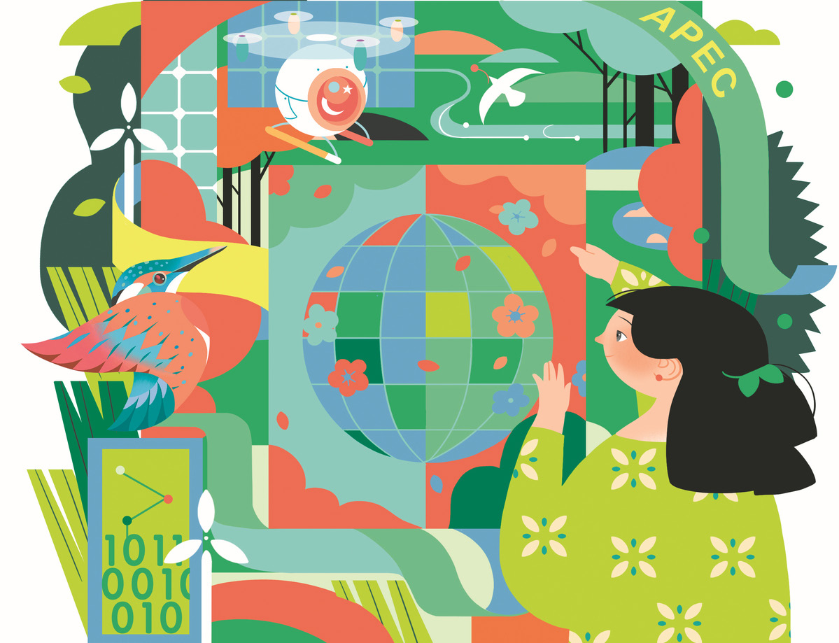China has actively worked with participating countries to establish platforms for green cooperation, jointly advancing green infrastructure, green finance, and environmentally friendly investments (Illustration: China Daily, 2025).